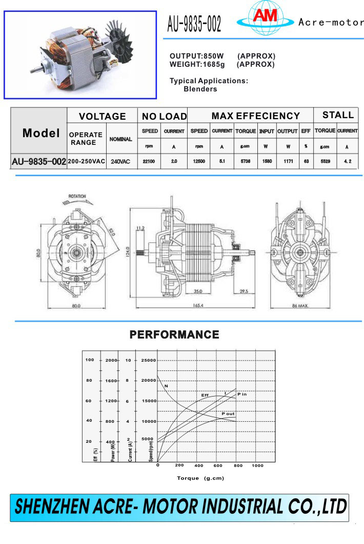 Universal Motor AU-9835-002