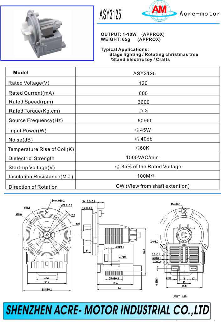 Synchronous motor ASY-3125