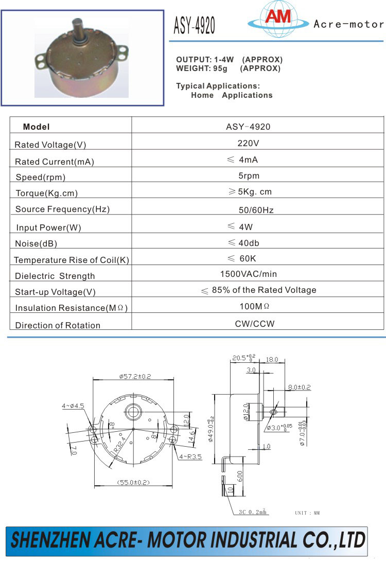 Synchronous motor ASY-4920