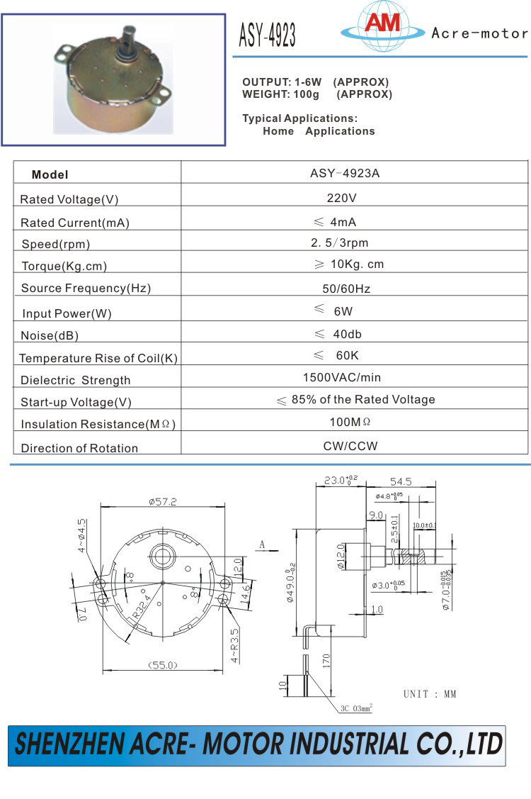 Synchronous motor ASY-4923
