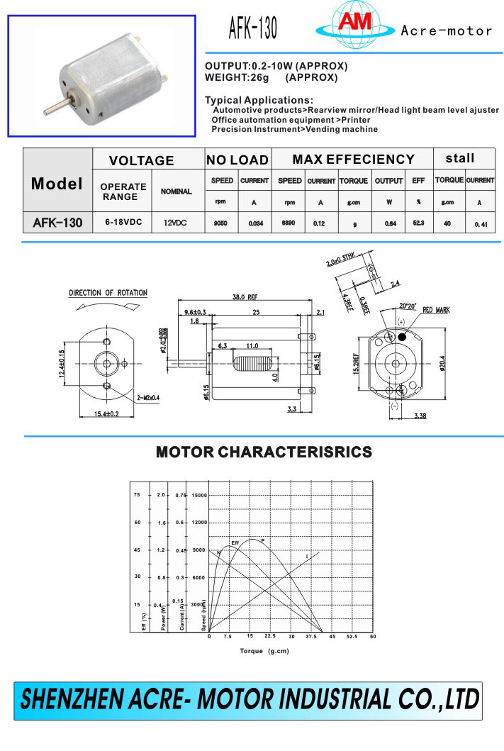 DC motor AFK-130