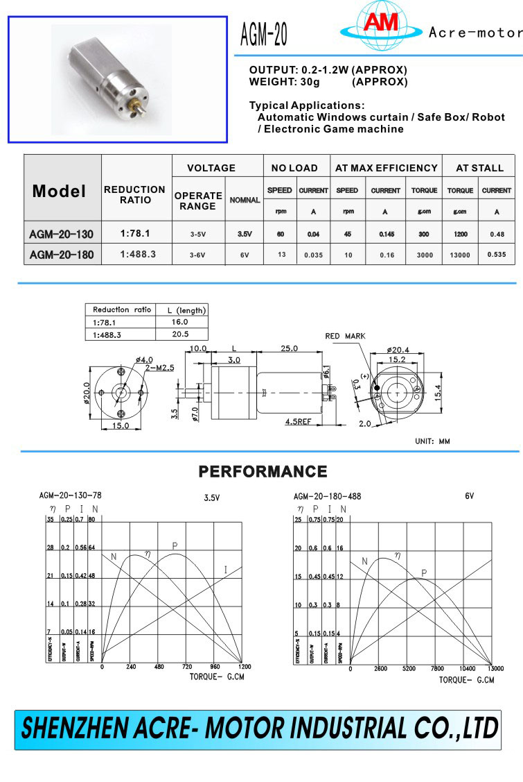Spur gear motor AGM-20