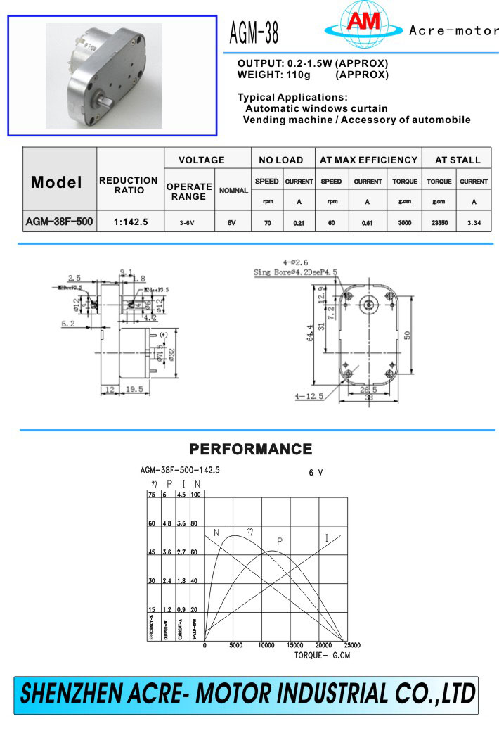 Spur gear motor AGM-38